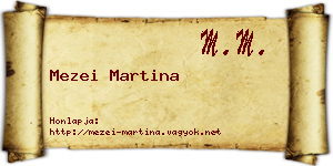 Mezei Martina névjegykártya